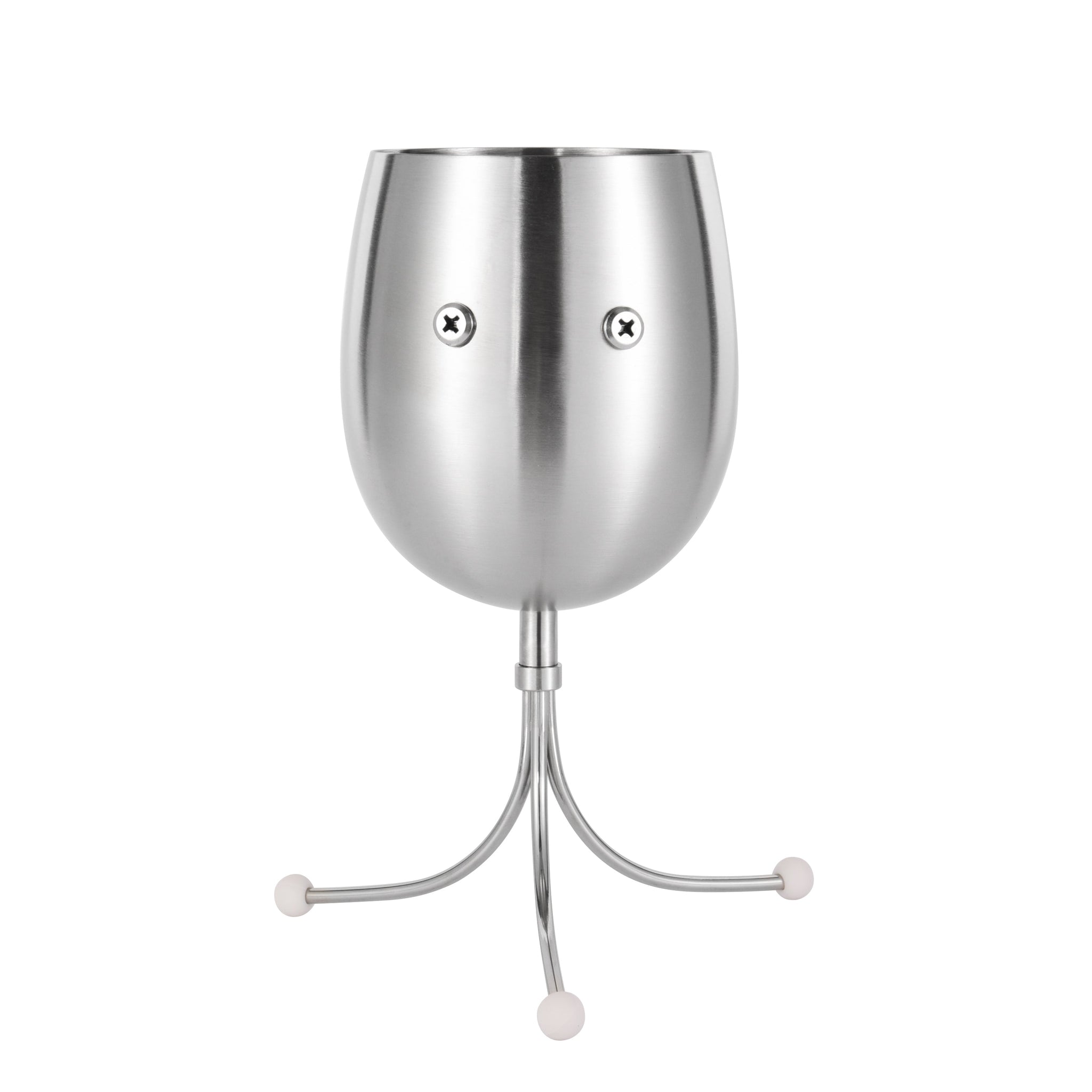BiBi stainless steel wine glass with three-legged base by PalForm