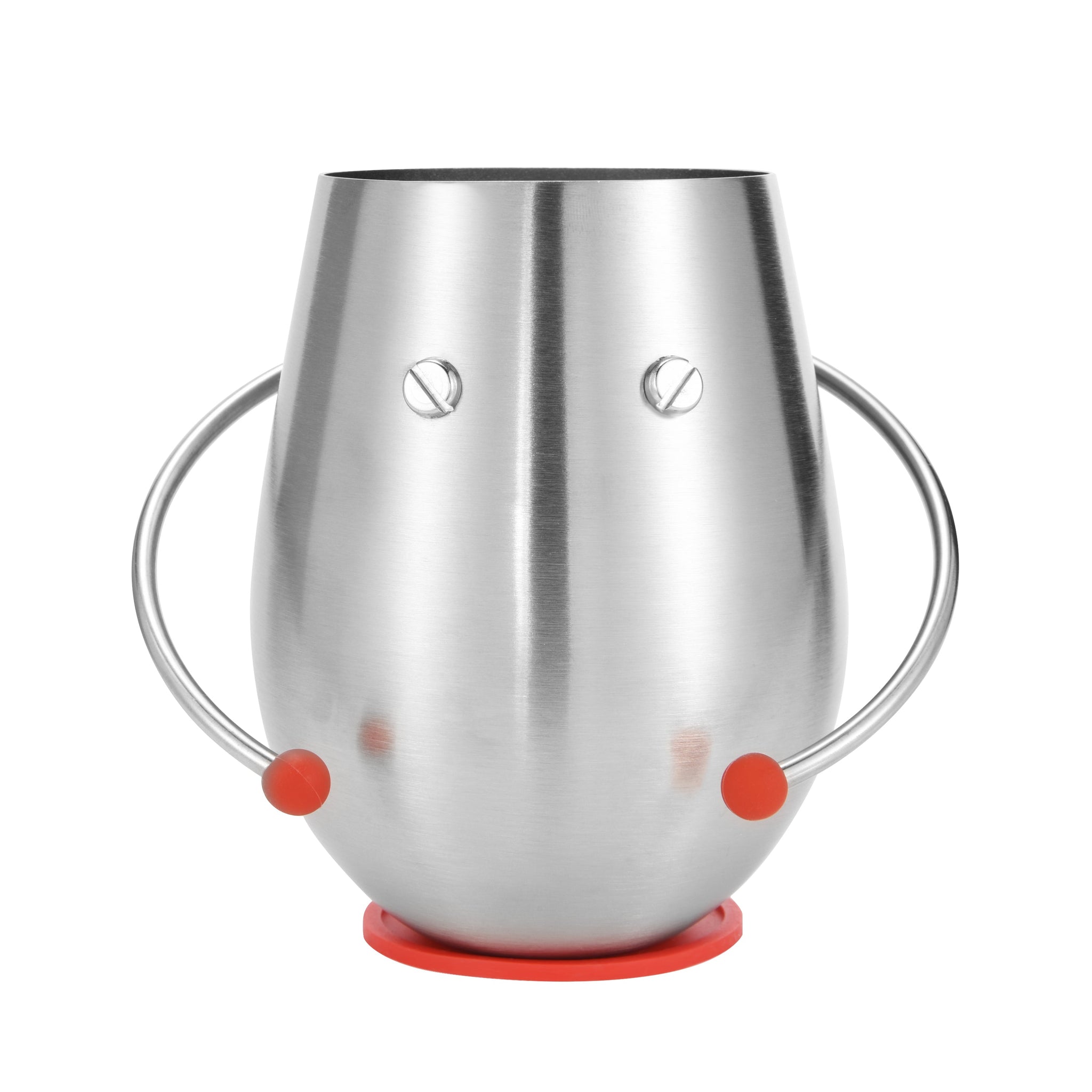 BoBo stainless steel mug with hugging handle and coaster by PalForm