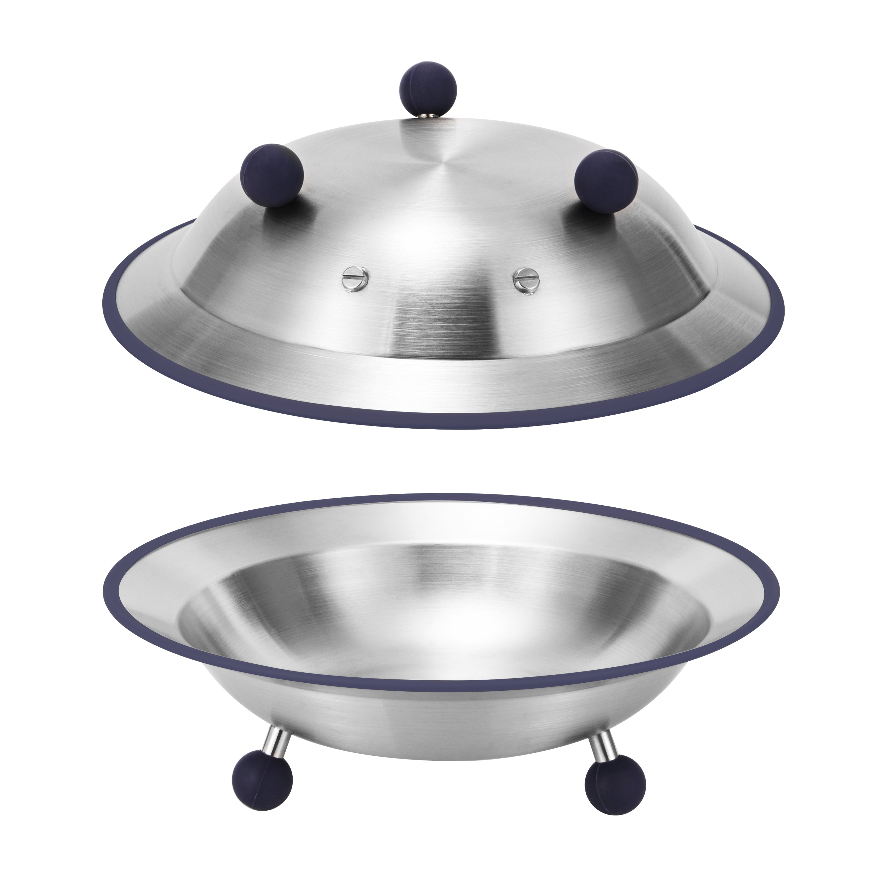 LaLa small plate set separated, quirky stainless steel dish designed by PalForm.