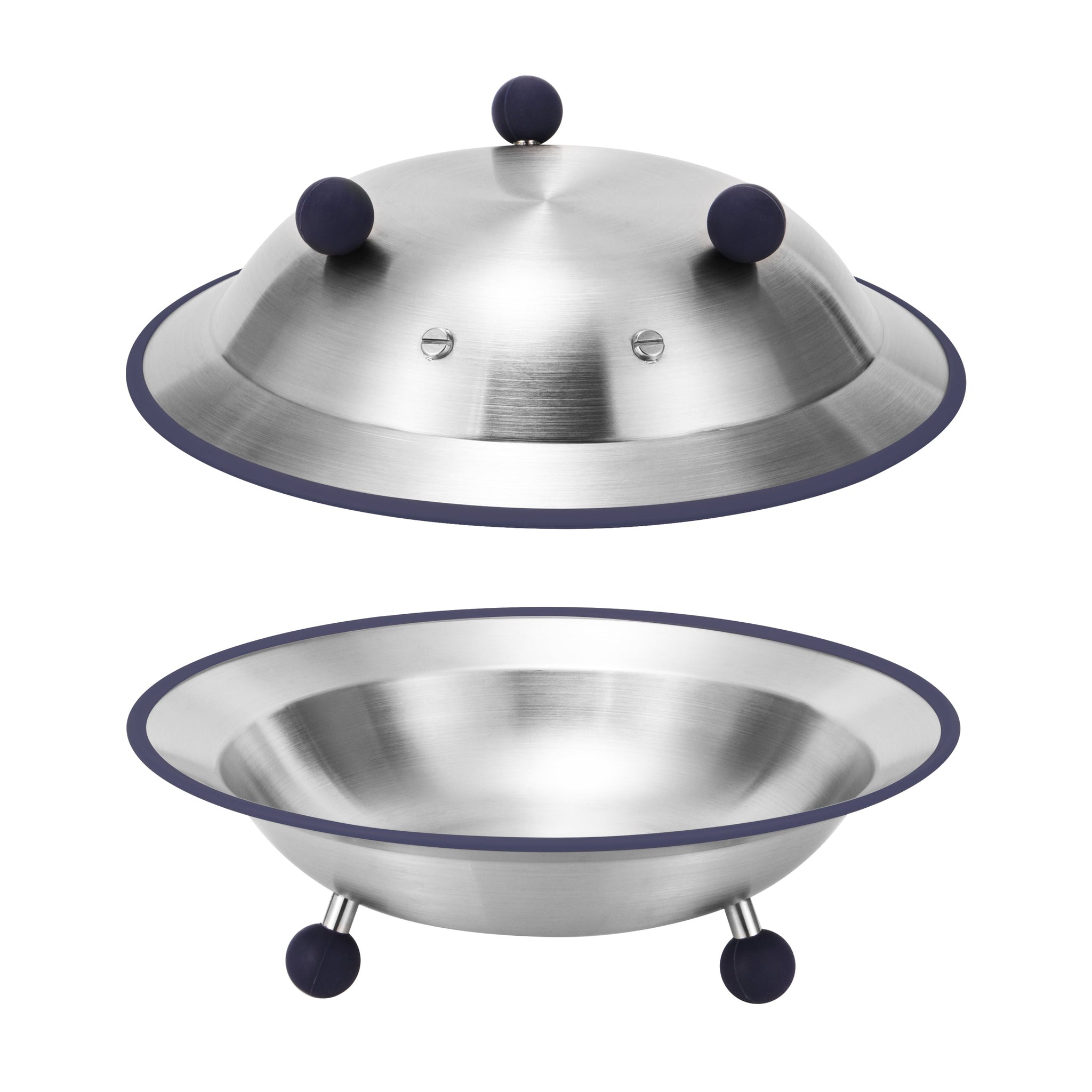 LaLa small plate set separated, quirky stainless steel dish designed by PalForm.