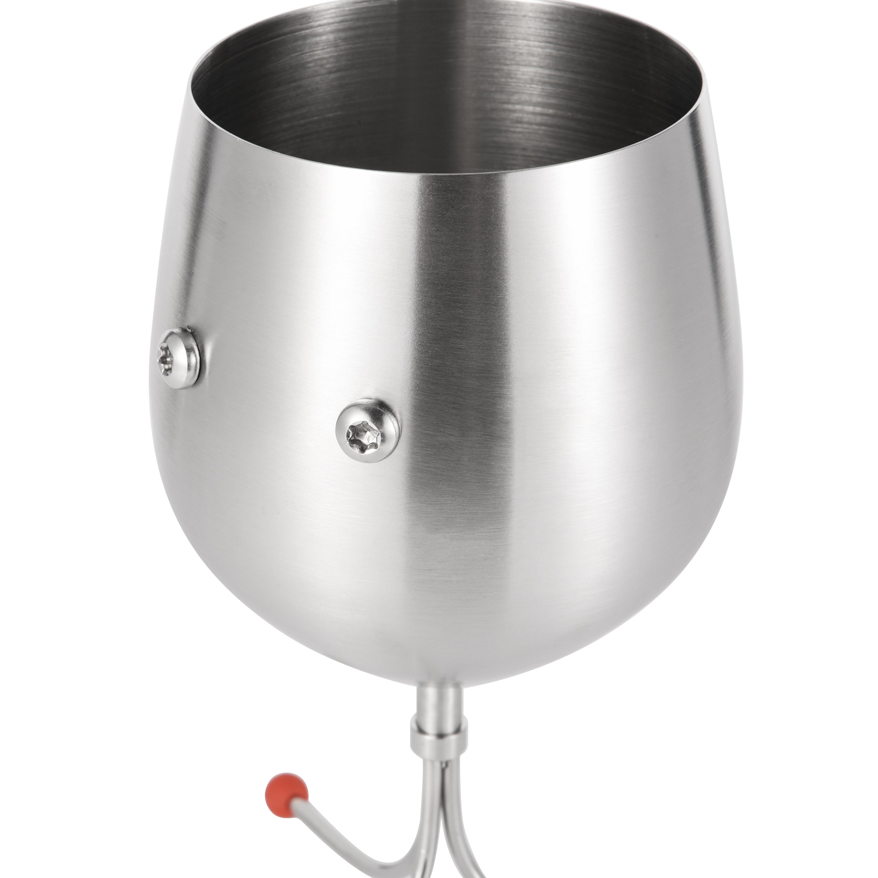 Close-up of Oioi’s polished metal and elegant cup shape, drinkware design by PalForm