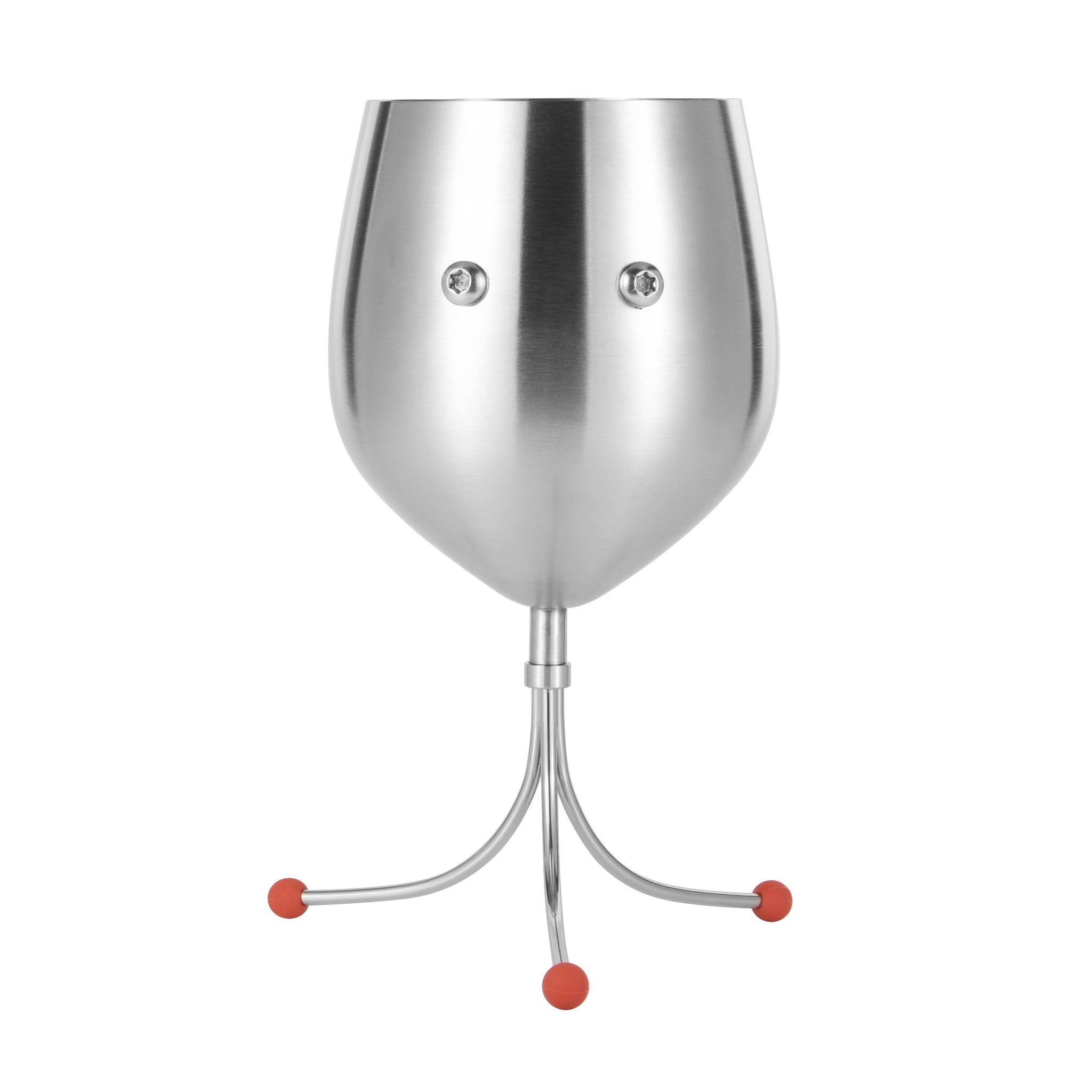 Oioi large stainless steel wine glass with bold design by PalForm