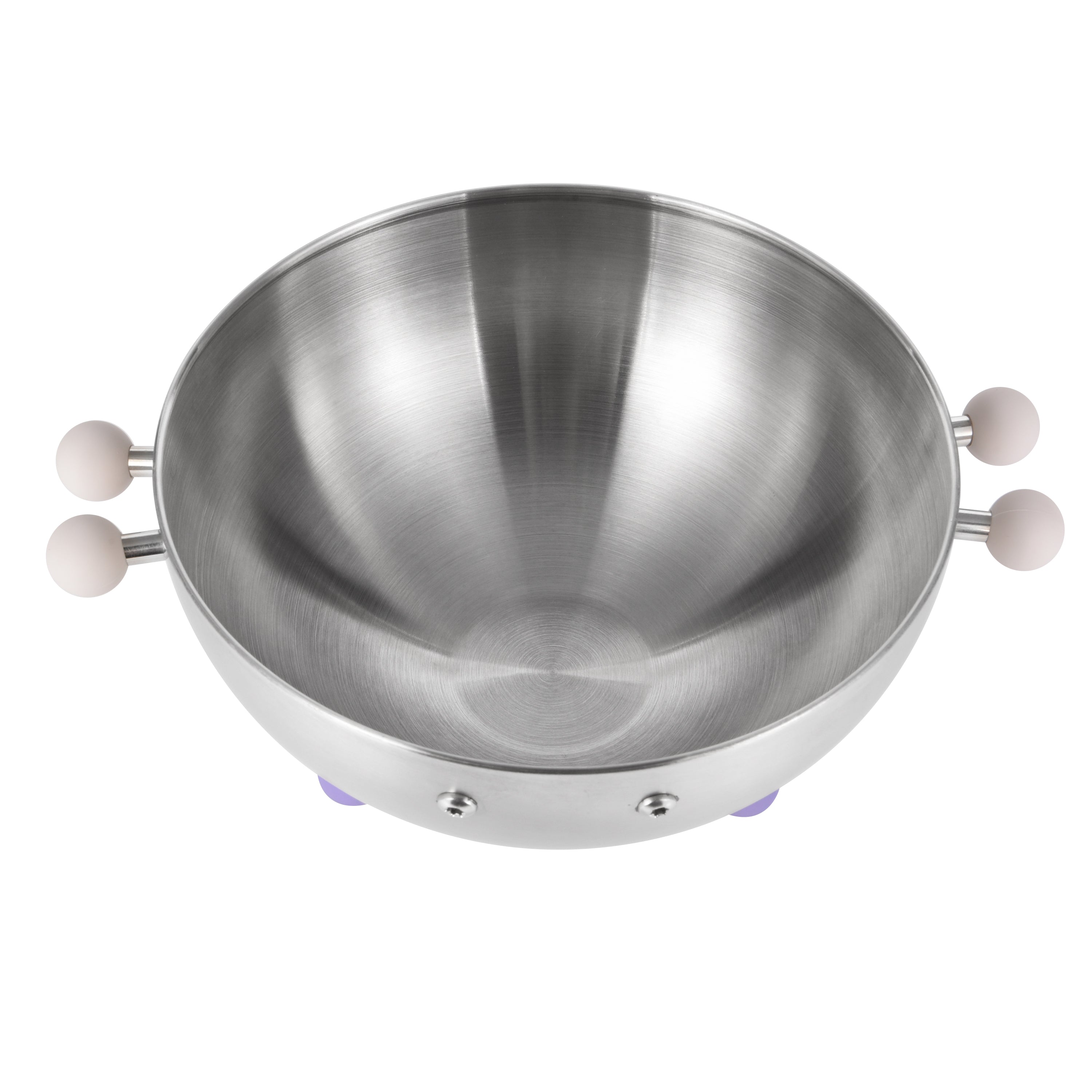 top view of playful stainless steel salad bowl named Sasa