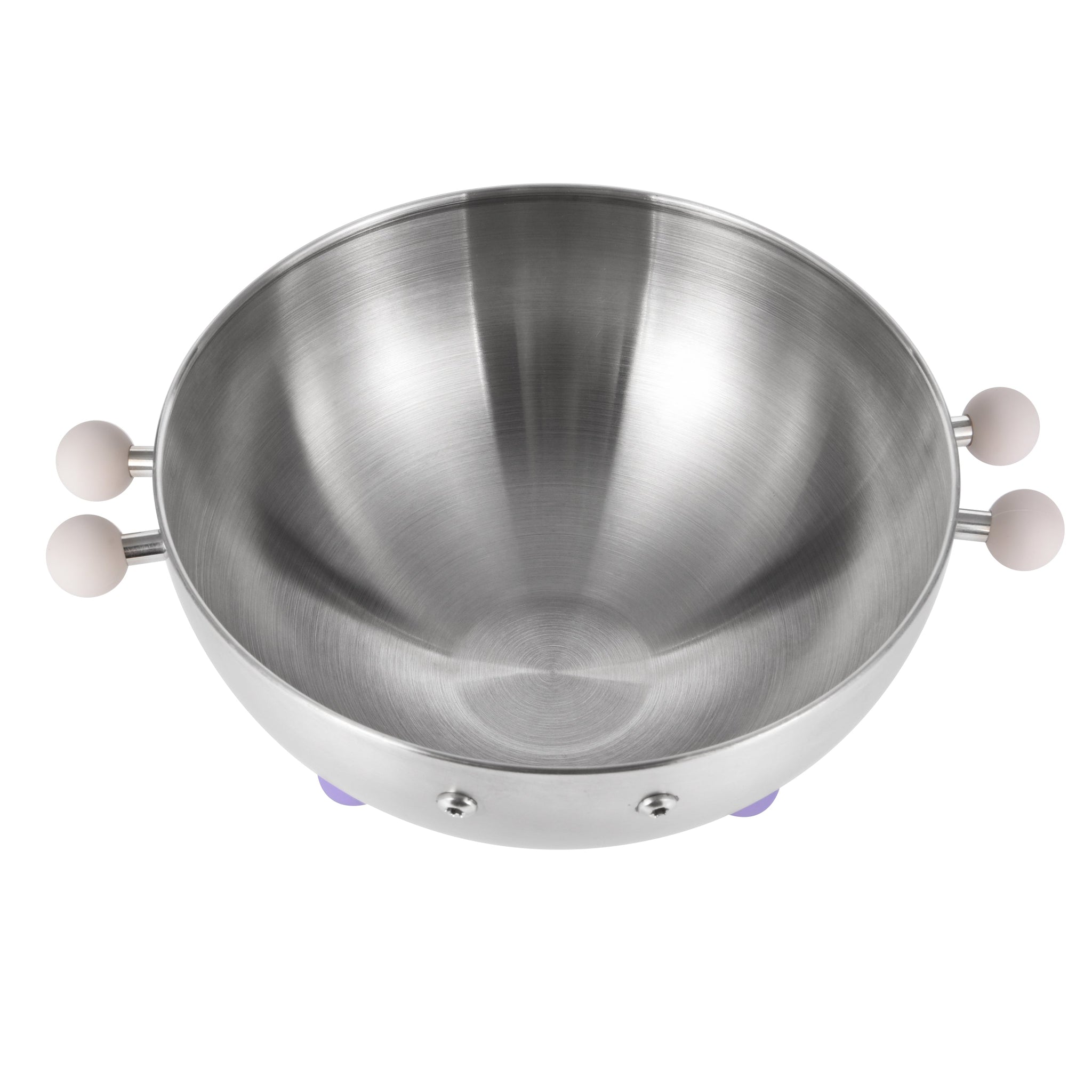 top view of playful stainless steel salad bowl named Sasa
