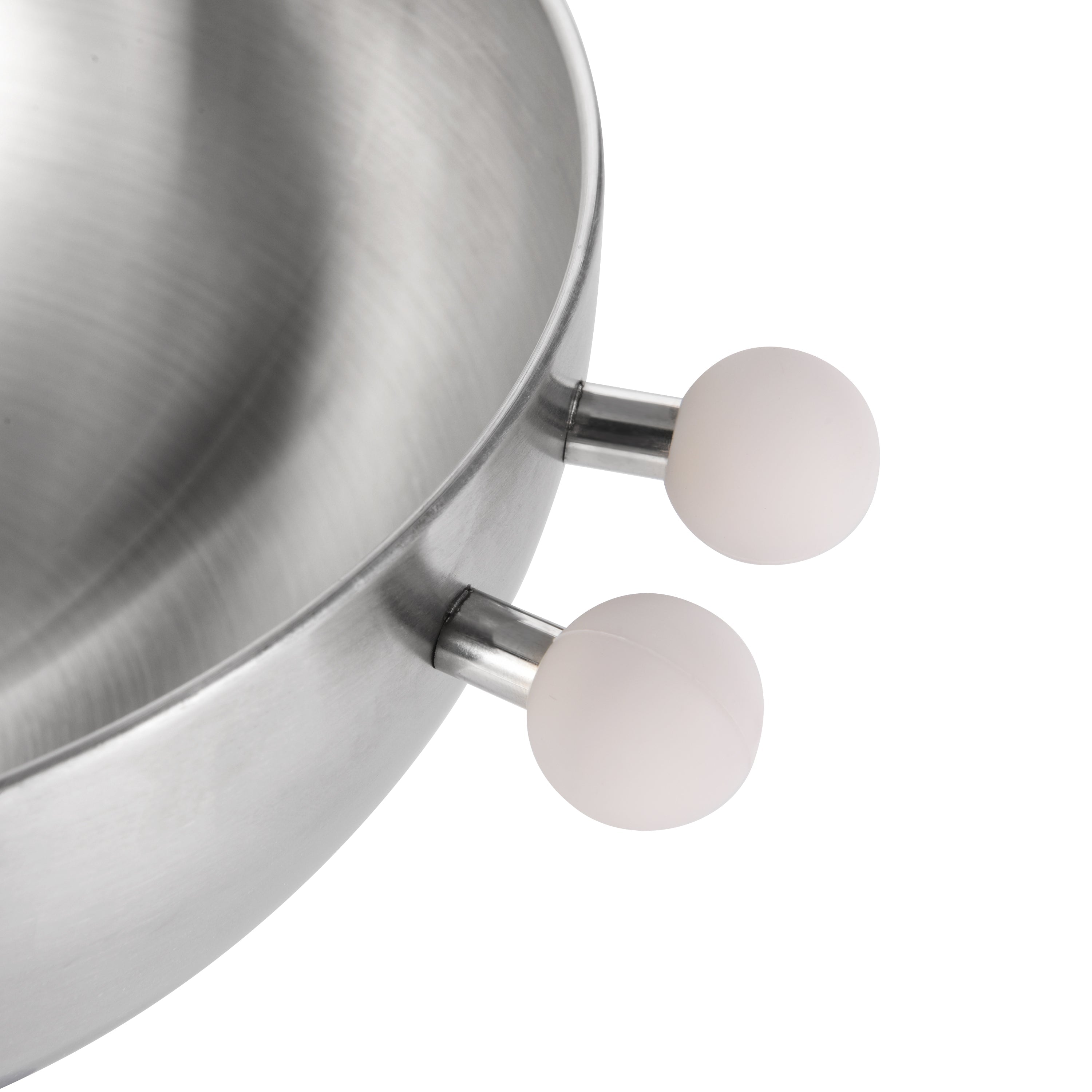 Detail shot of Sasa’s curved edge and metallic finish
